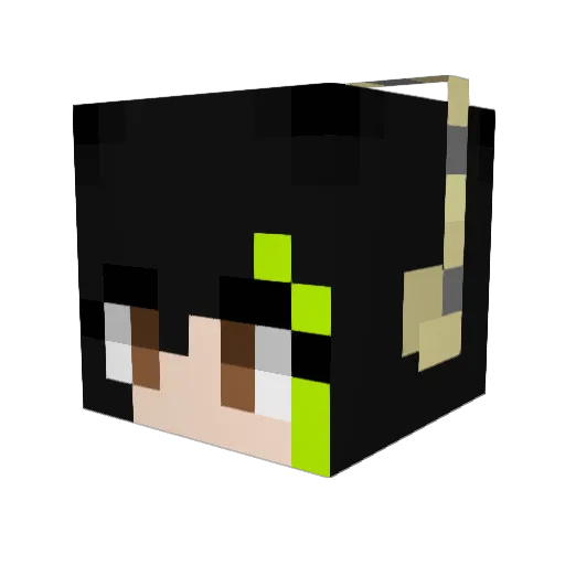 happybirthday Minecraft avatar head, 3D render