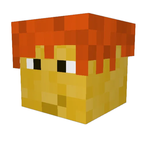 happykthecat Minecraft avatar head, 3D render