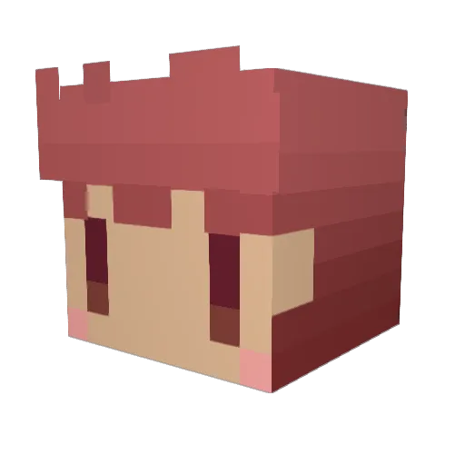 haraguromegane Minecraft avatar head, 3D render