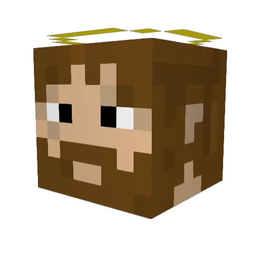 hardbible Minecraft avatar head, 3D render