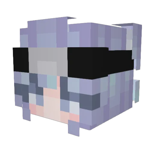 hardpink Minecraft avatar head, 3D render