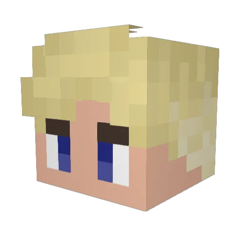 harrycafe Minecraft avatar head, 3D render
