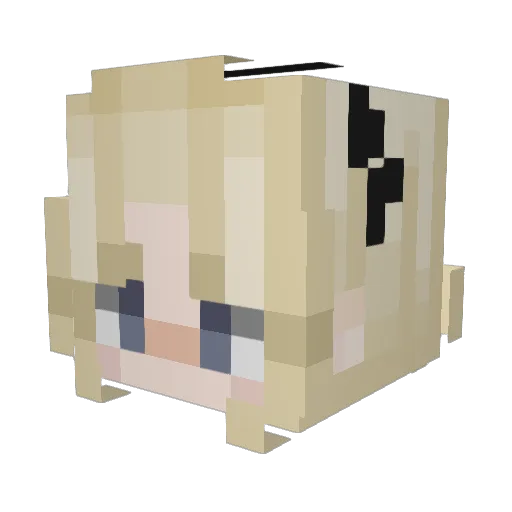 haruchannel Minecraft avatar head, 3D render