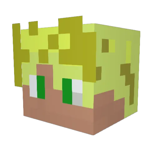 haruhito Minecraft avatar head, 3D render