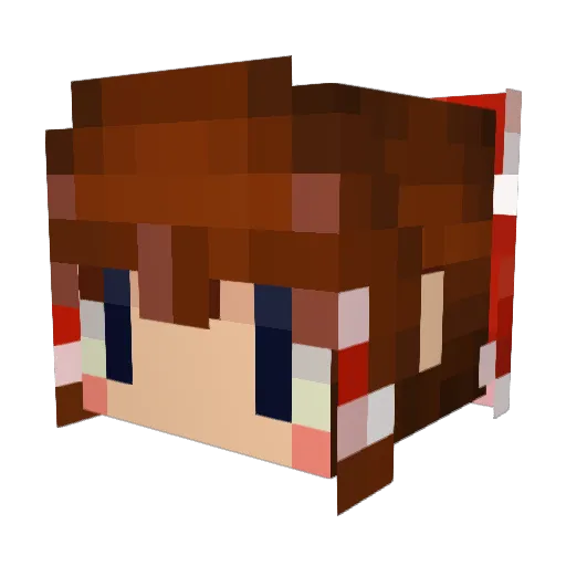 harunezumi Minecraft avatar head, 3D render