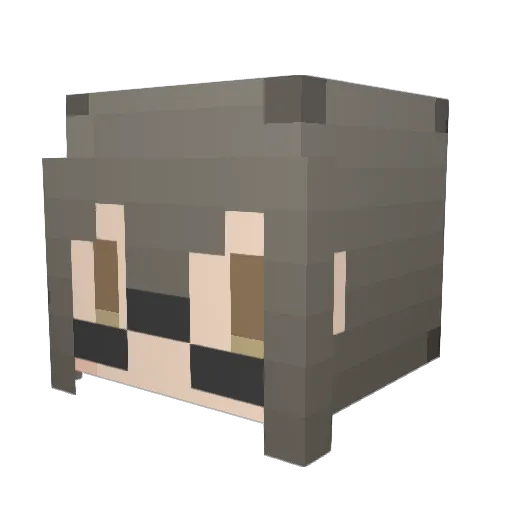 haruoda Minecraft avatar head, 3D render