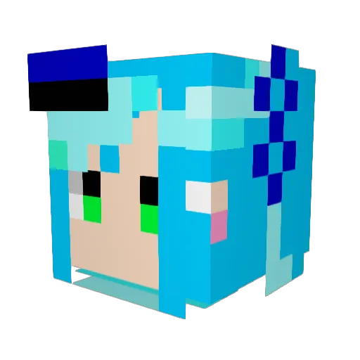 harurana Minecraft avatar head, 3D render