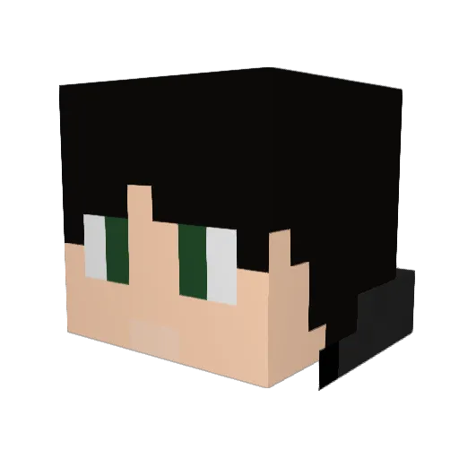 harutoron Minecraft avatar head, 3D render