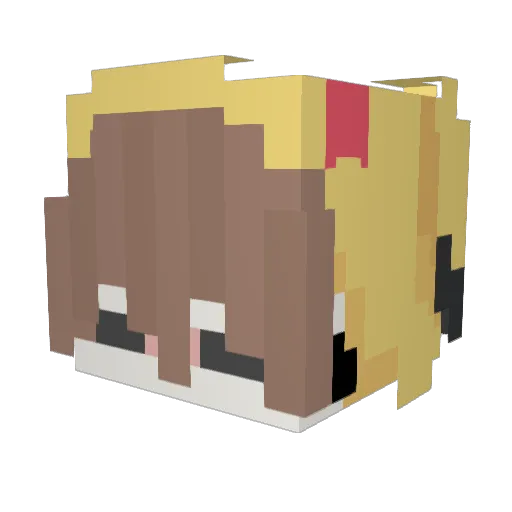 has_plant Minecraft avatar head, 3D render
