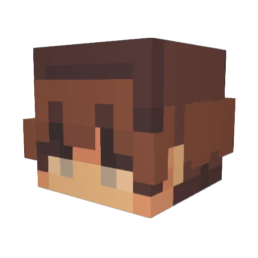hasetate Minecraft avatar head, 3D render
