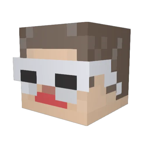 hashbanged Minecraft avatar head, 3D render