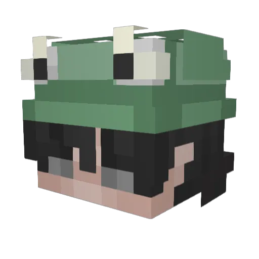 hashenie Minecraft avatar head, 3D render