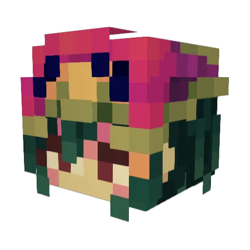 hashimotooo_ Minecraft avatar head, 3D render