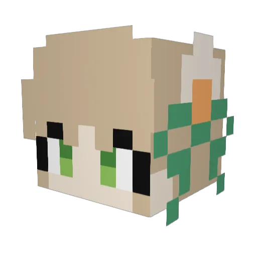hashuti Minecraft avatar head, 3D render