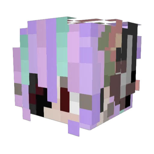 hastune_miku Minecraft avatar head, 3D render