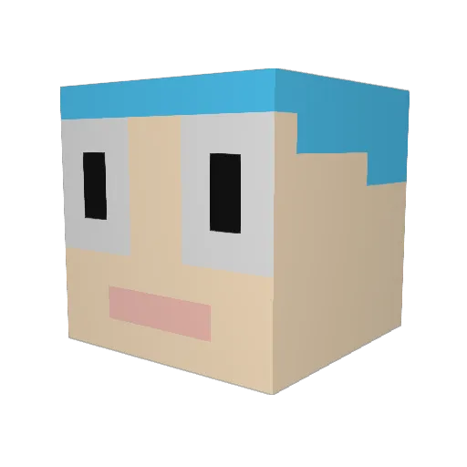 hasumotototo Minecraft avatar head, 3D render