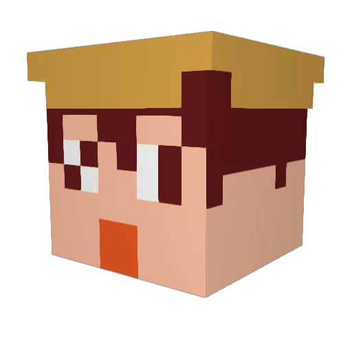 hasupong1 Minecraft avatar head, 3D render