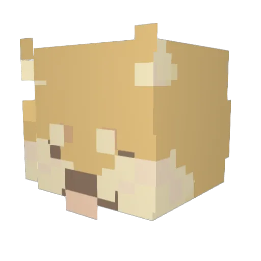hatabo Minecraft avatar head, 3D render