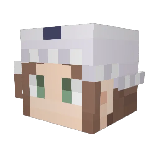 hataura Minecraft avatar head, 3D render