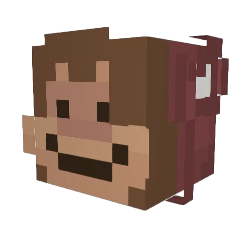 hatelove Minecraft avatar head, 3D render