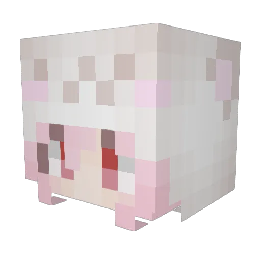 hatie Minecraft avatar head, 3D render