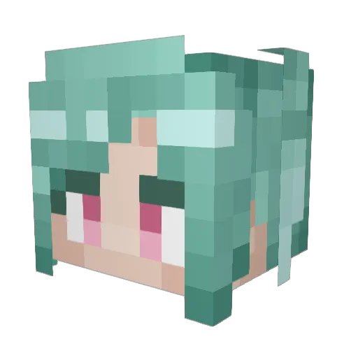 hatopoppo22S Minecraft avatar head, 3D render