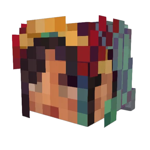 hatstick Minecraft avatar head, 3D render