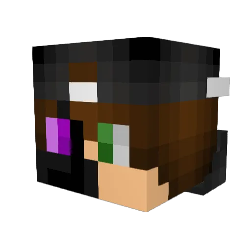 hatted_moustache Minecraft avatar head, 3D render