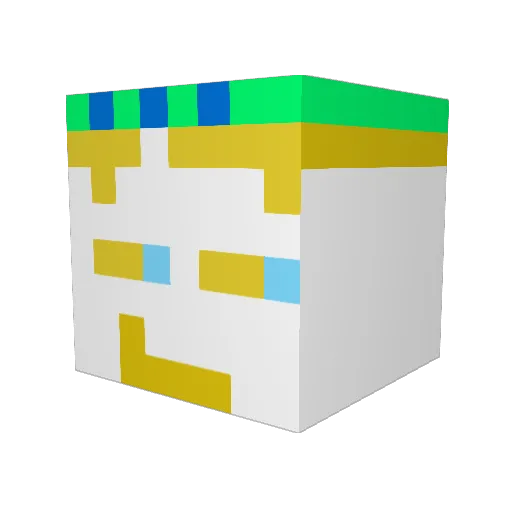 hatwlelrlk Minecraft avatar head, 3D render