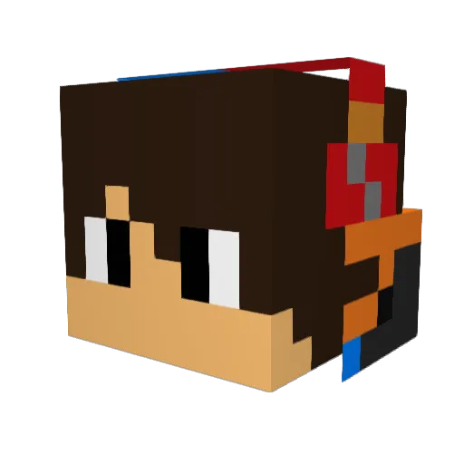 hayakura Minecraft avatar head, 3D render