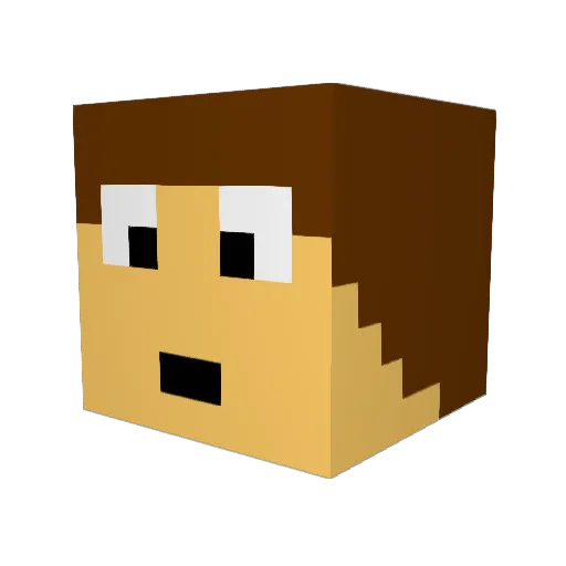 hbdff Minecraft avatar head, 3D render