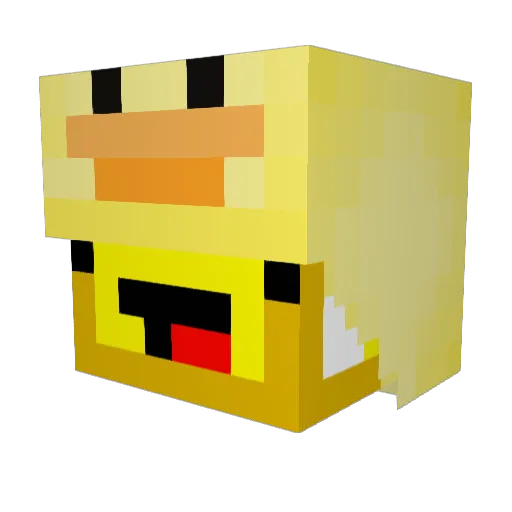hdsja Minecraft avatar head, 3D render