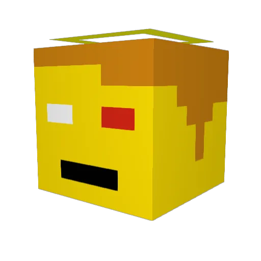 he77789 Minecraft avatar head, 3D render