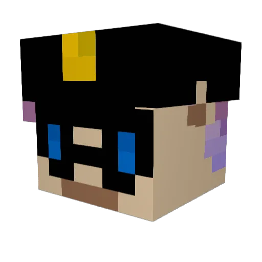 heZamelliac Minecraft avatar head, 3D render