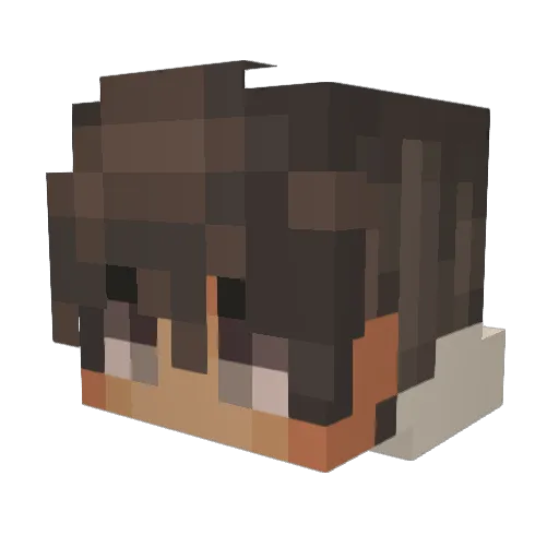 he_h Minecraft avatar head, 3D render