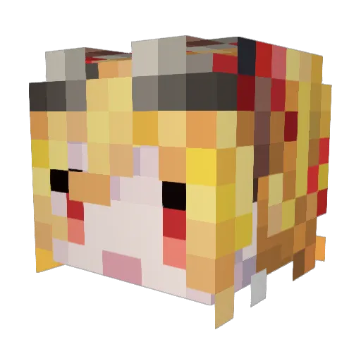 headlessmiku Minecraft avatar head, 3D render