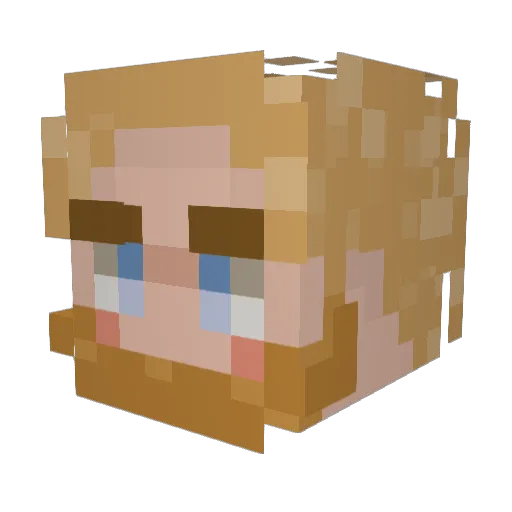 healthy_chunks Minecraft avatar head, 3D render