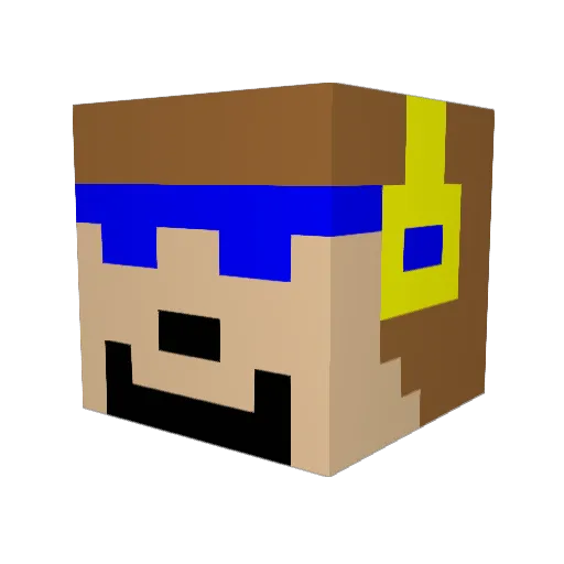 healys Minecraft avatar head, 3D render