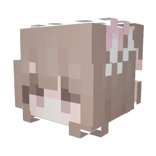 heartpiik Minecraft avatar head, 3D render
