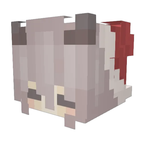 heartpurin Minecraft avatar head, 3D render