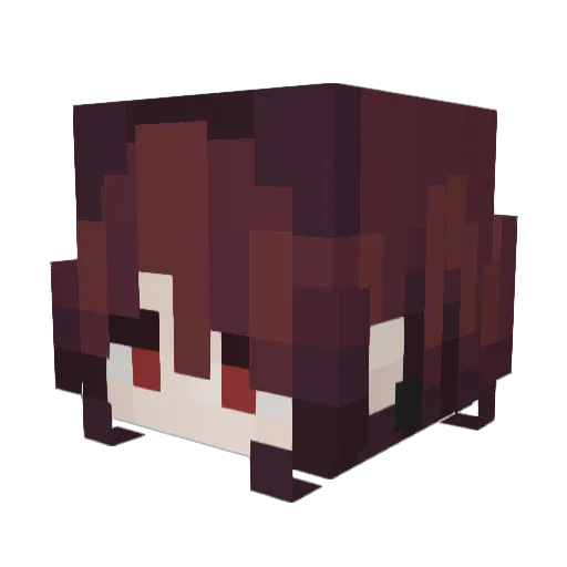 heartscope Minecraft avatar head, 3D render