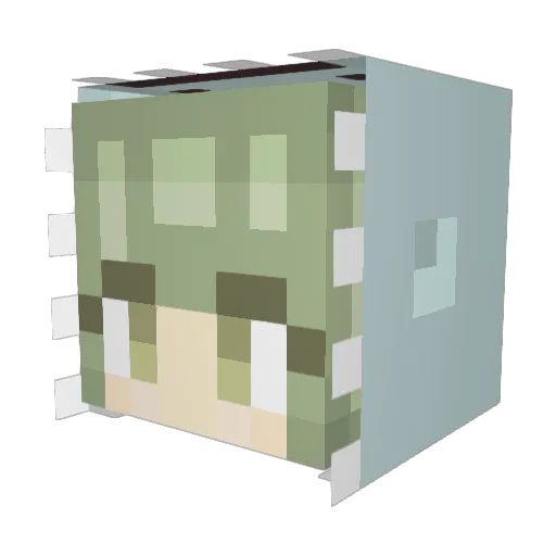 heartspring Minecraft avatar head, 3D render