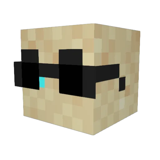 heatedsand Minecraft avatar head, 3D render