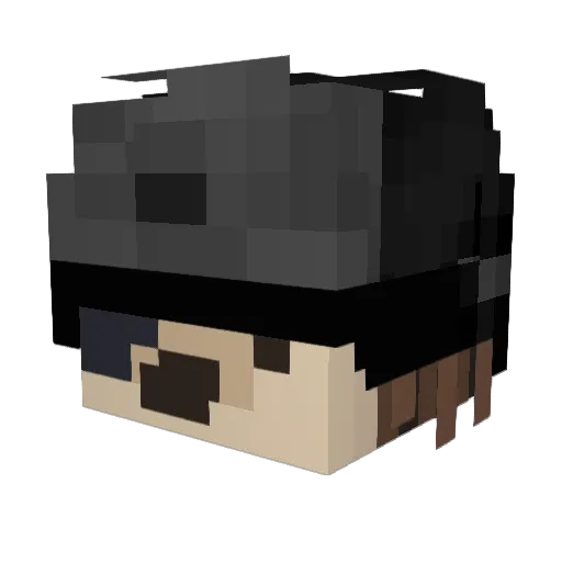 heateed Minecraft avatar head, 3D render