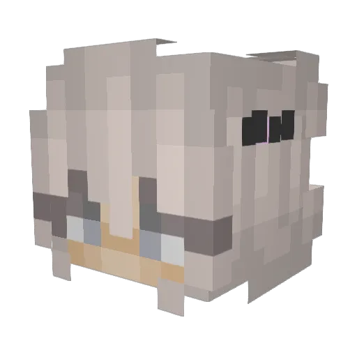 heaux Minecraft avatar head, 3D render