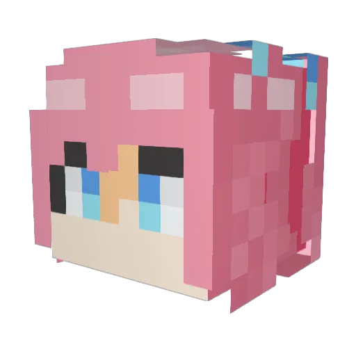 heavy_rainy Minecraft avatar head, 3D render