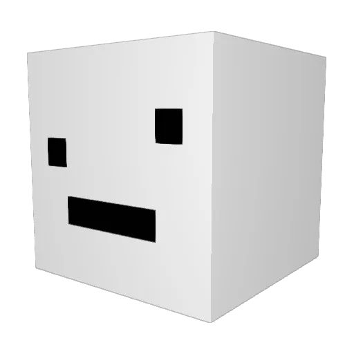 hebadeba Minecraft avatar head, 3D render