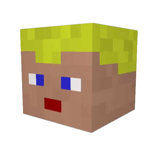 hebrainkompisen Minecraft avatar head, 3D render
