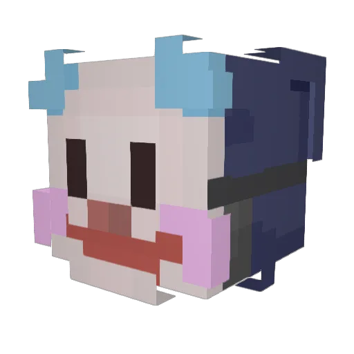 hecklestheclown Minecraft avatar head, 3D render