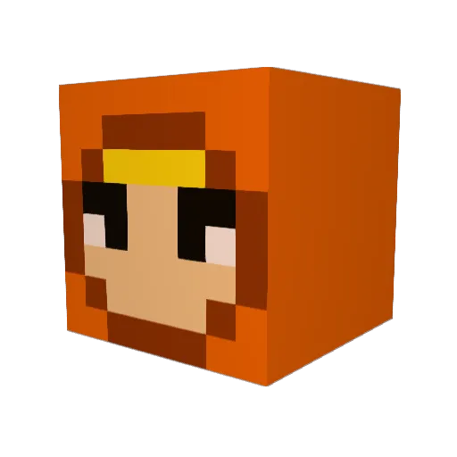 hectarias Minecraft avatar head, 3D render